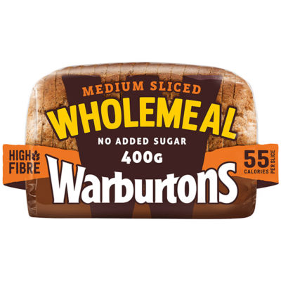 Warburtons Wholemeal Sliced Bread 400g (British brand)