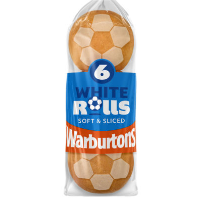 Warburtons 6 White Rolls Soft Bread Pack