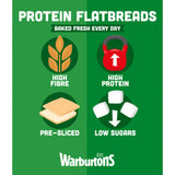 Warburtons 4 Protein Flatbreads Wraps 250g (British brand)