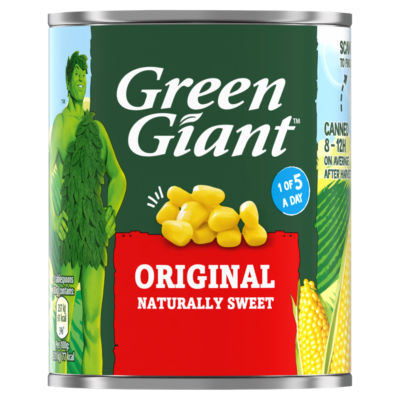Green Giant sweetcorn kernels Original 198g, UK version