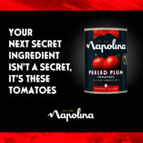 Napolina Peeled Plum Tomatoes in Rich Tomato Juice 400g, imported from the UK