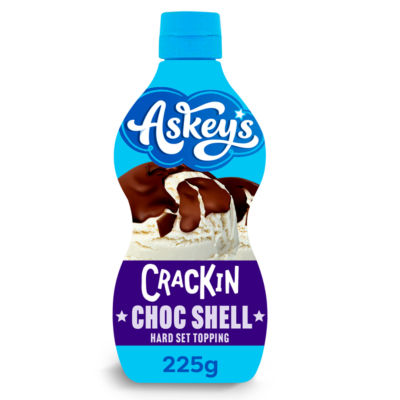 Askey's Crackin Choc Shell Garniture dure saveur chocolat pour glace 225g
