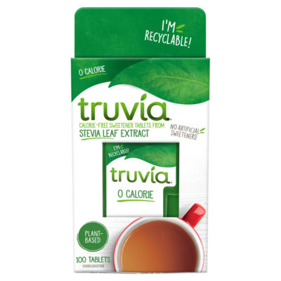 Truvia stevia sweetener tablets 100 count 5g, imported from the UK