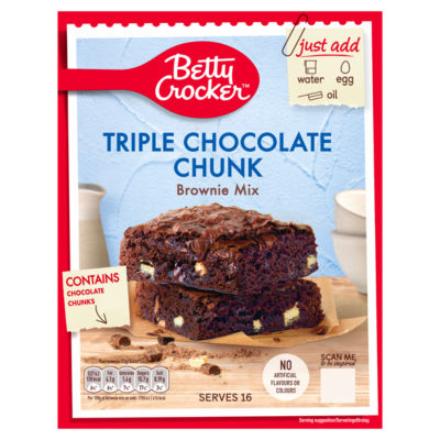Betty Crocker Triple Chocolate Chunk Brownie Mix 415g - British product