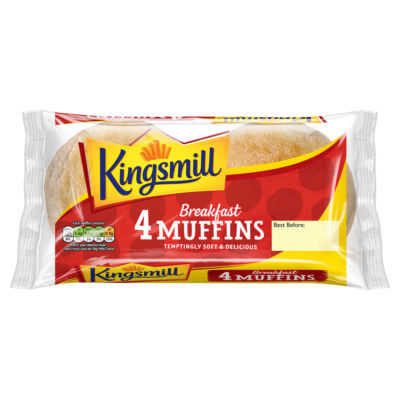 Kingsmill breakfast muffins 4 pack, imported from the UK