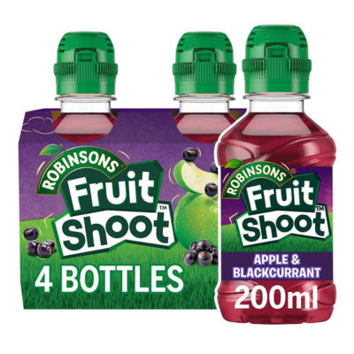 Robinsons Fruit Shoot apple blackcurrant kids drink 4x200ml, imported from the UK