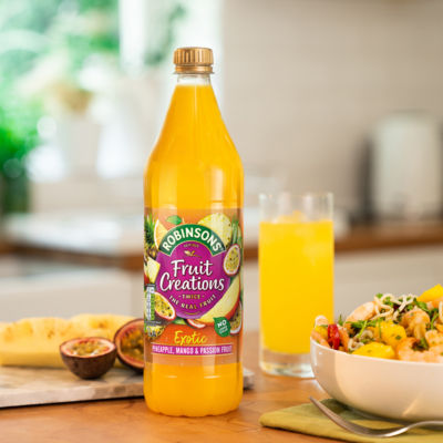 Robinsons Pineapple, Mango & Passion Fruit squash 1L, imported from the UK