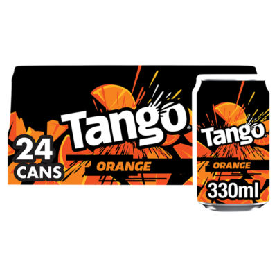 Tango Orange Original carbonated soft drink 24 x 330ml cans (British brand)
