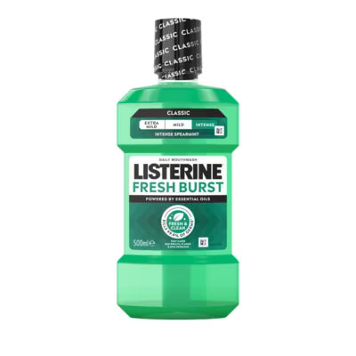 Listerine Fresh Burst Intense Taste Classic mouthwash 500ml, UK version
