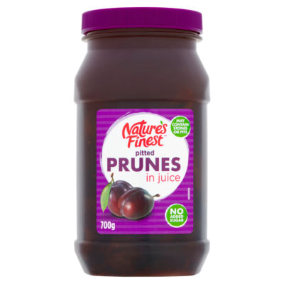 Nature's Finest pitted prunes in juice 700g, imported from the UK