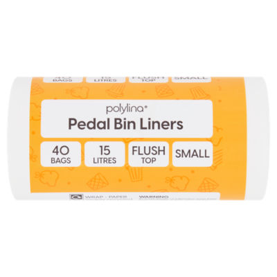 Polylina pedal bin liners small 15 litres 40 bags, imported from the UK