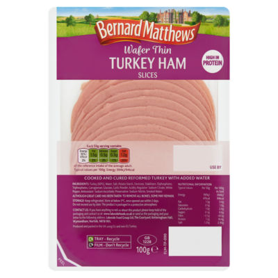 Bernard Matthews Wafer Thin Turkey Ham Slices Ready to Eat 100g