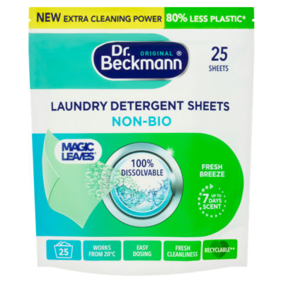 Dr. Beckmann Magic Leaves Spring Fresh Non-Bio Laundry Detergent Sheets 25 sheets - British product