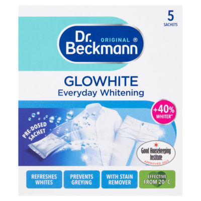 Dr. Beckmann GloWhite laundry whitening powder 5 x 40g - British product