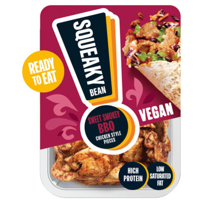 Squeaky Bean plant-based chicken style pieces sweet smokey BBQ 130g (British brand)