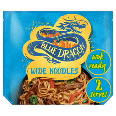 Blue Dragon Wide Noodles Wok Ready 300g - British product