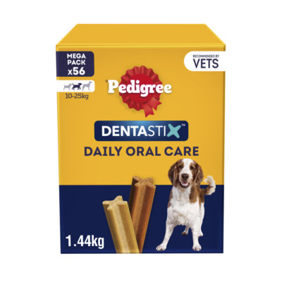 Pedigree daily dental chew sticks for medium dogs, 56 sticks - British product