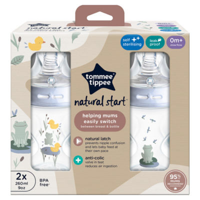 Tommee Tippee baby bottles Pond Blue 2x 260ml (British brand)