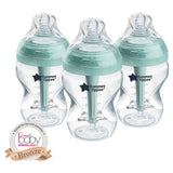 Tommee Tippee Advanced Anti-Colic Baby Bottles with Breast-Like Teats, 3x 260ml (British brand)