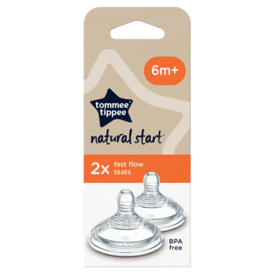 Tommee Tippee 2x Natural Start Baby Bottle Teats Breast-like Shape 6+ Months