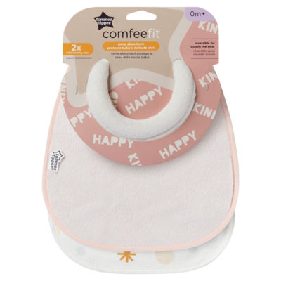 Tommee Tippee Milk Feeding Bibs Reversible 2 Pack (British brand)
