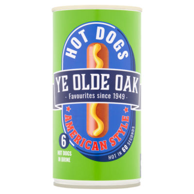 Ye Olde Oak American style hot dogs in brine 560g (British brand)