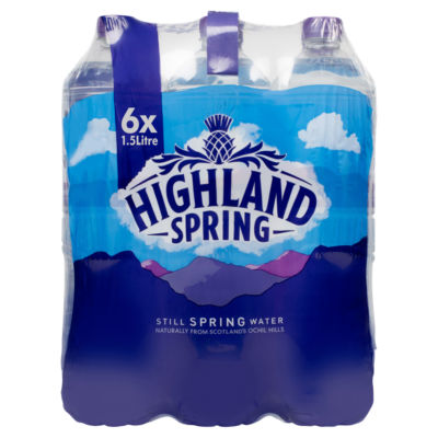 Highland Spring Still Spring Water multipack case 6 x 1.5 Litre, UK version
