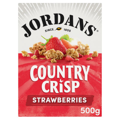 Jordans Country Crisp Sun-Ripe Strawberry breakfast cereal 500g, UK version