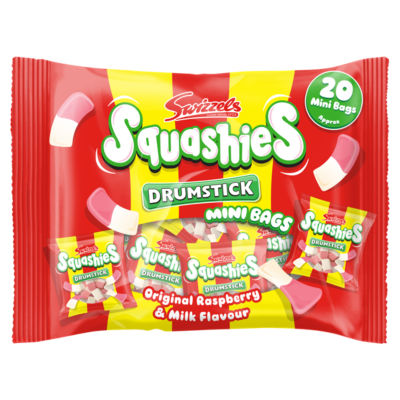 Swizzels Drumstick Squashies Original Raspberry & Milk Flavour 280g (British brand)