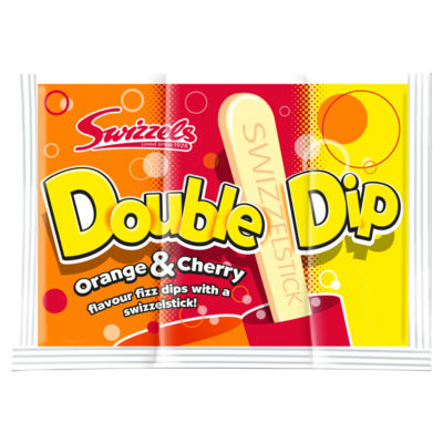 Swizzels Orange & Cherry Double Dip fizzy sweets 19g (British brand)
