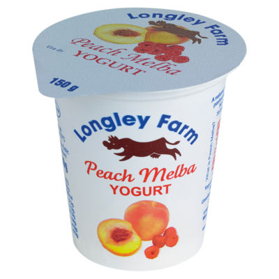 Longley Farm Peach Melba yogurt 150g, UK version