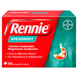 Rennie Spearmint chewable antacid tablets 96 pack, imported from the UK