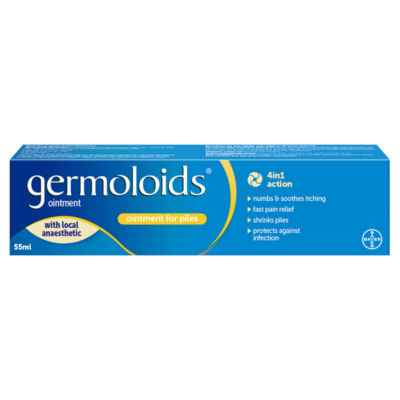 Germoloids Triple Action Haemorrhoids Ointment 55ml, UK version