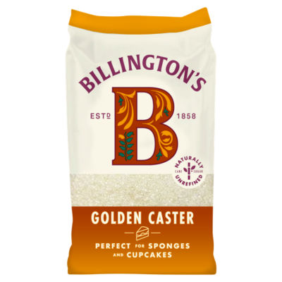Billington's Golden Caster Natural Unrefined Sugar 1kg - British product