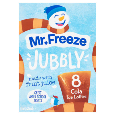 Mr Freeze cola ice lollies 8 x 62ml, imported from the UK