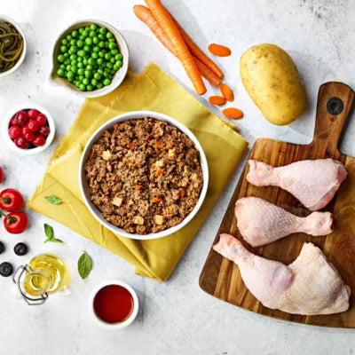 Naturo dog food for small breed adult dogs chicken with potato and vegetables 150g, imported from the UK