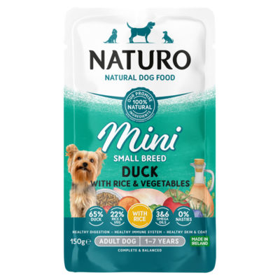 Naturo mini breed duck dog food 150g, imported from the UK