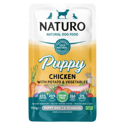 Naturo puppy dog food chicken vegetable 150g, imported from the UK