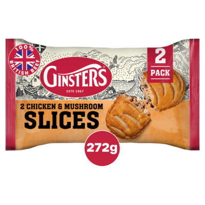 Ginsters chicken mushroom pastry slices 272g, UK version