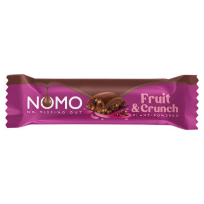 NOMO Fruit and Crunch chocolate bar 32g, imported from the UK