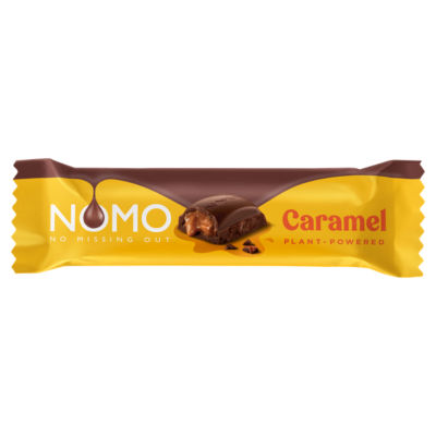 NOMO Caramel vegan chocolate bar 38g, imported from the UK
