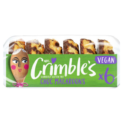Mrs Crimble 6 pack vegan macaroons 195g, imported from the UK