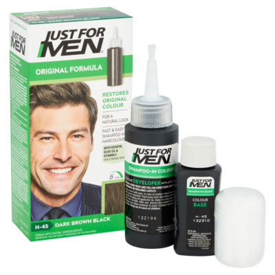 Just For Men Single Application Haircolour Kit H-45 Dark Brown Black Men's Hair Dye