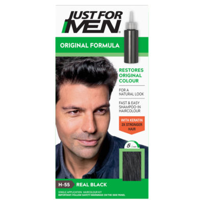 Just For Men Original Formula Real Black Single Application Haircolour Kit, UK version