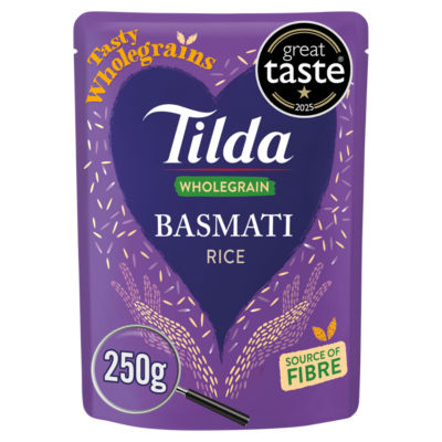 Tilda microwave wholegrain basmati rice 250g (British brand)