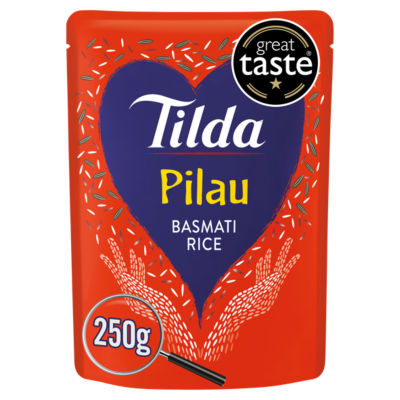 Tilda Microwave Pilau Basmati Rice 250g (British brand)