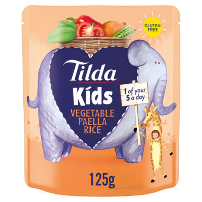Tilda Kids Vegetable Paella Rice Pouch 125g (British brand)