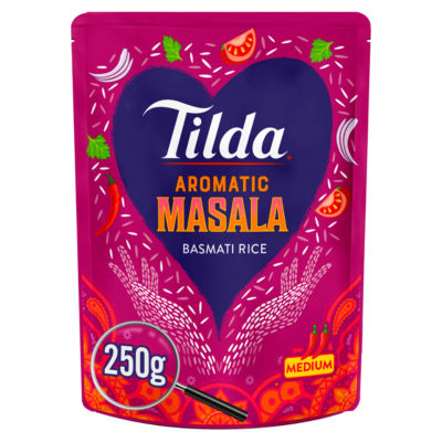 Tilda Masala Flavoured Rice Microwave Pouch 250g (British brand)