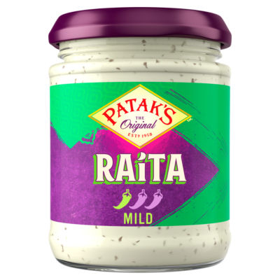 Patak's Raita cucumber mint dip 170g, imported from the UK