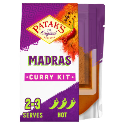 Patak's South Indian Style Madras curry kit 270g, imported from the UK